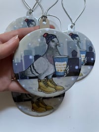 Image 4 of Holiday Ornament - NYC Coffee Pigeon