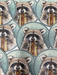 Image 2 of NYC Hot Dog Raccoon Sticker