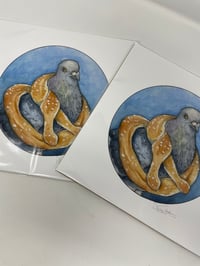 Image 2 of NYC Animals - Pretzel Pigeon Print