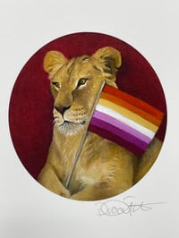 Image 1 of Pride Flag - Lesbian Lion Print