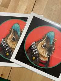 Image 2 of Punk Rock Squirrel - 8x8 Print