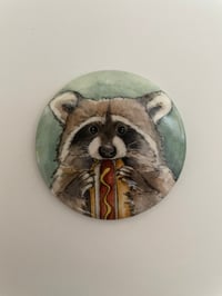 Image 2 of Magnet - Hot Dog Raccoon