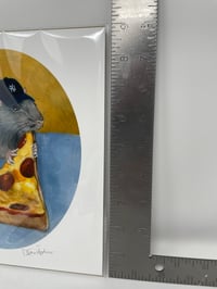 Image 2 of NYC - Yankee Cap Pizza Rat Print 8" x 10”