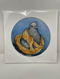 Image 3 of NYC Animals - Pretzel Pigeon Print