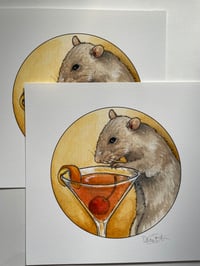 Image 2 of NYC Foodies - Cocktail Rat Print