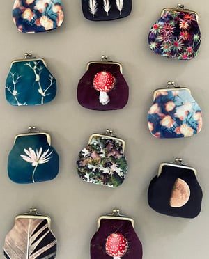 Image of Forest lights, velvet kisslock coin purse