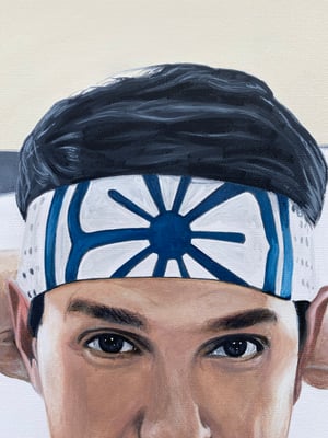 Image of DANIEL LARUSSO - ORIGINAL PAINTING HAND SIGNED BY RALPH MACCHIO