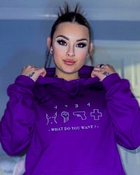 Image 3 of what do you want? purple hoodie