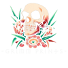 colour skull and flowers 