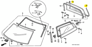 Image of For Honda Civic 1988-1991 EF Hatchback Rear Hatch Side Weatherstripping