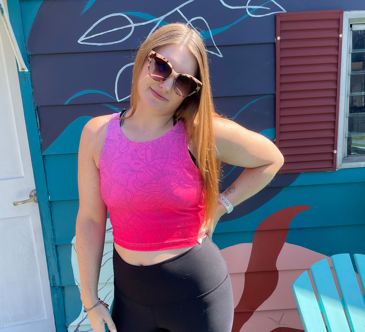 Image of :Pink: Midnight in the Garden of Good & Evil Athletic Crop Top