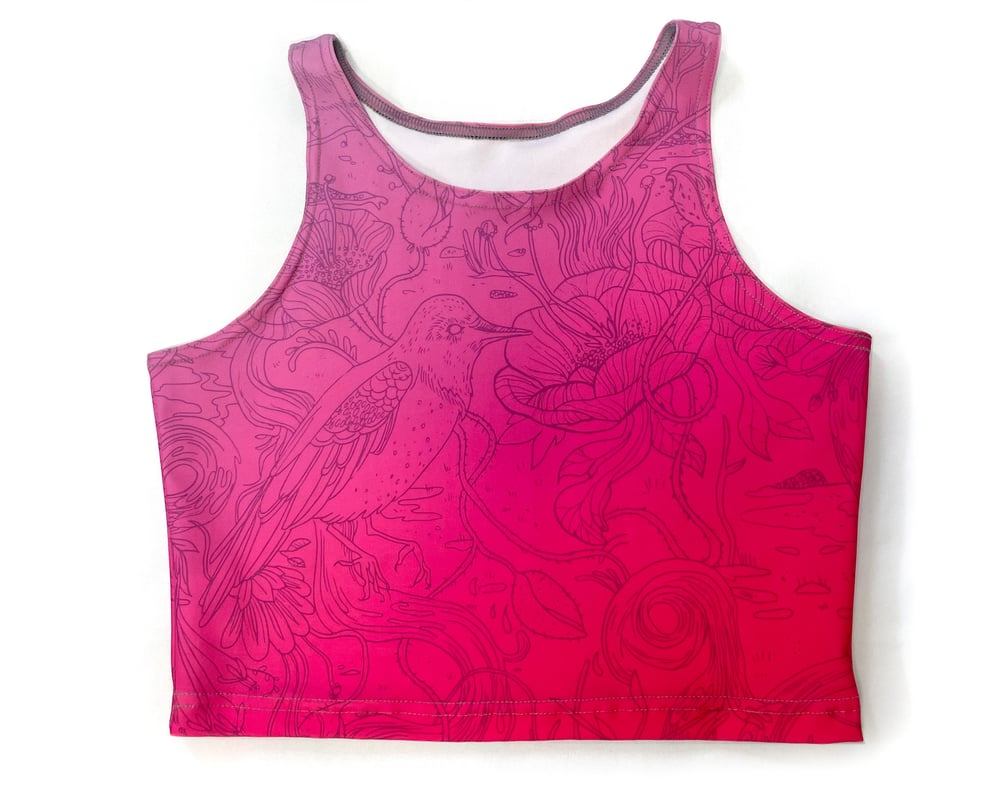 Image of :Pink: Midnight in the Garden of Good & Evil Athletic Crop Top