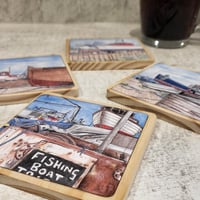 Image 2 of Working Beach: Set of Four Deal Town Coasters