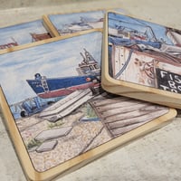 Image 5 of Working Beach: Set of Four Deal Town Coasters