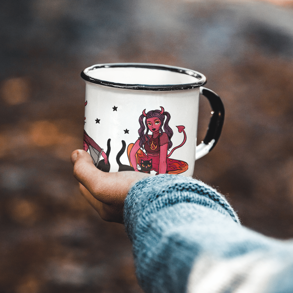 Image of DEMON DARLING ENAMEL MUG