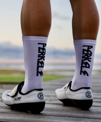 Image 4 of White 7 inch tall 'PERKELE' sock 2024