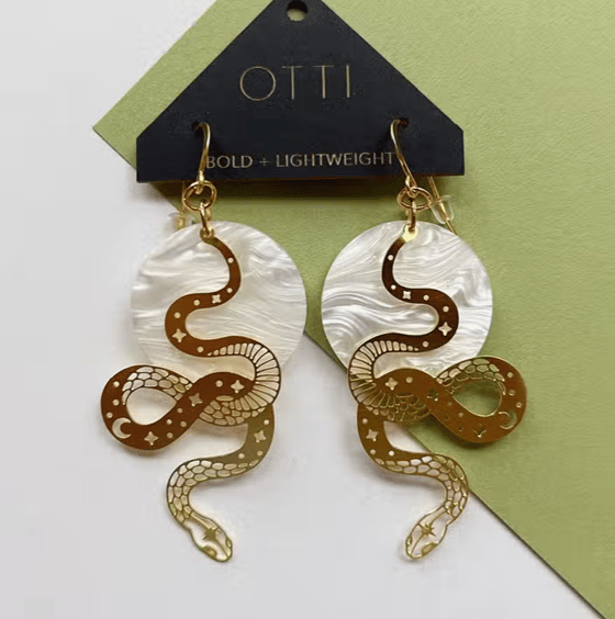 Image of Cut Out Snake Earrings