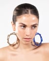 Brown & Blue Plex Hoops