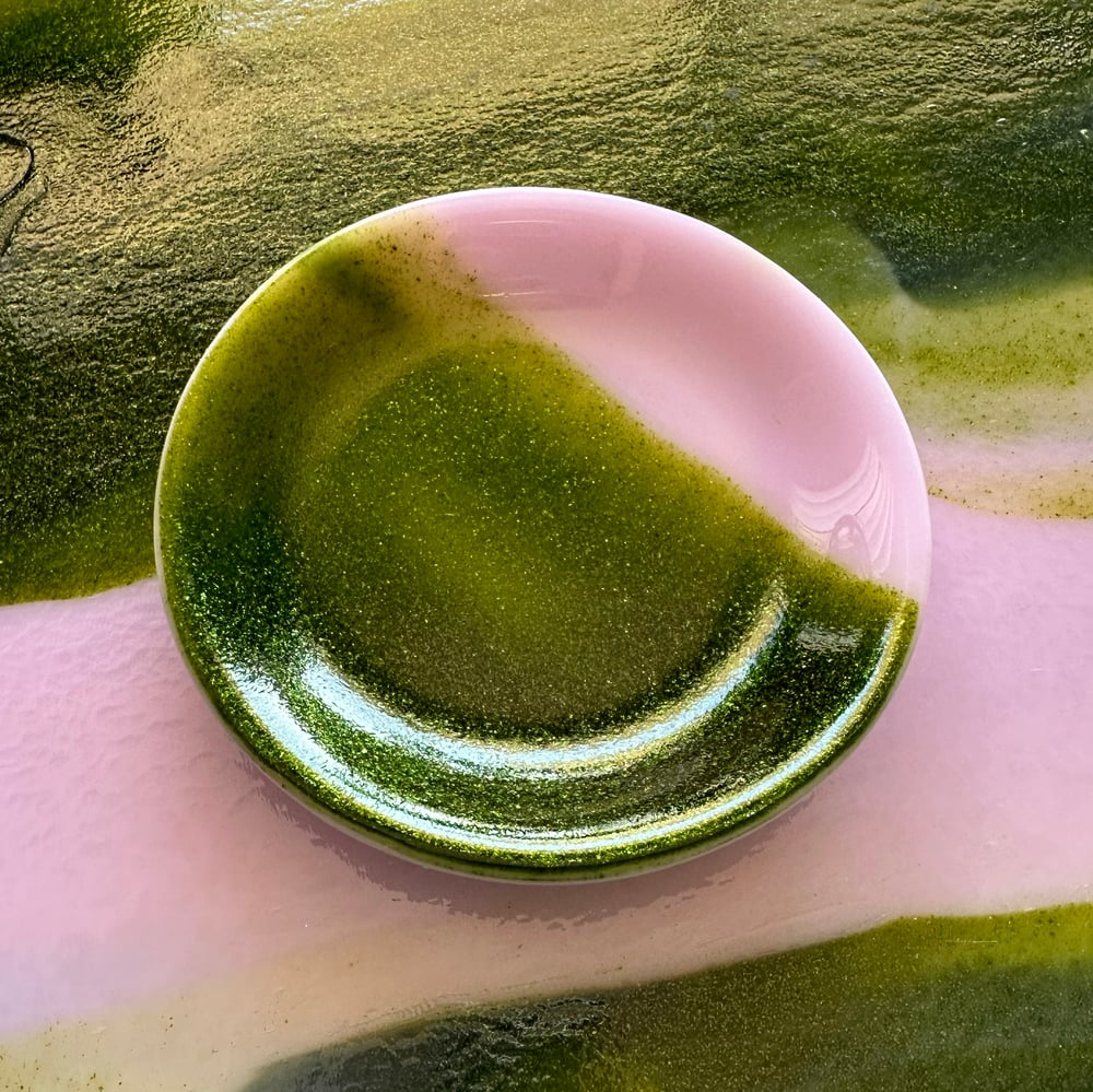 Image of Pink + Green Glitter Dish