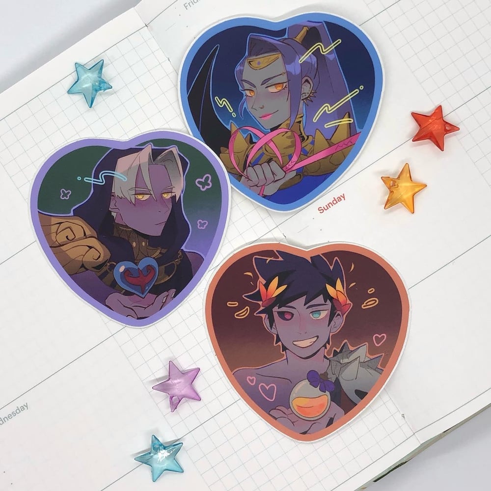 Image of Hades: Heart sticker & buttons