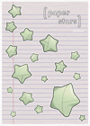 Green Paper Star Stickersheet