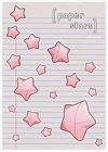 Pink Paper Stars Stickersheet