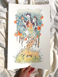 Image 1 of Large Magical Orange Tree Risograph Print