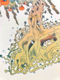Image 2 of Large Magical Orange Tree Risograph Print