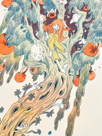 Image 3 of Large Magical Orange Tree Risograph Print