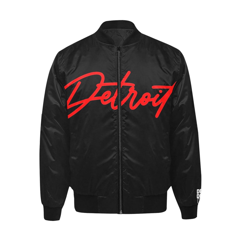 Image of Printed Detroit Bomber Jacket (Red)