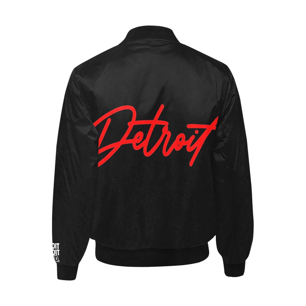 Image of Printed Detroit Bomber Jacket (Red)