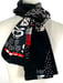 Image of Black White and Red Double Wide Scarf