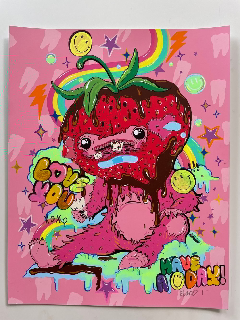 Embellished Strawberry Sweet Tooth Print