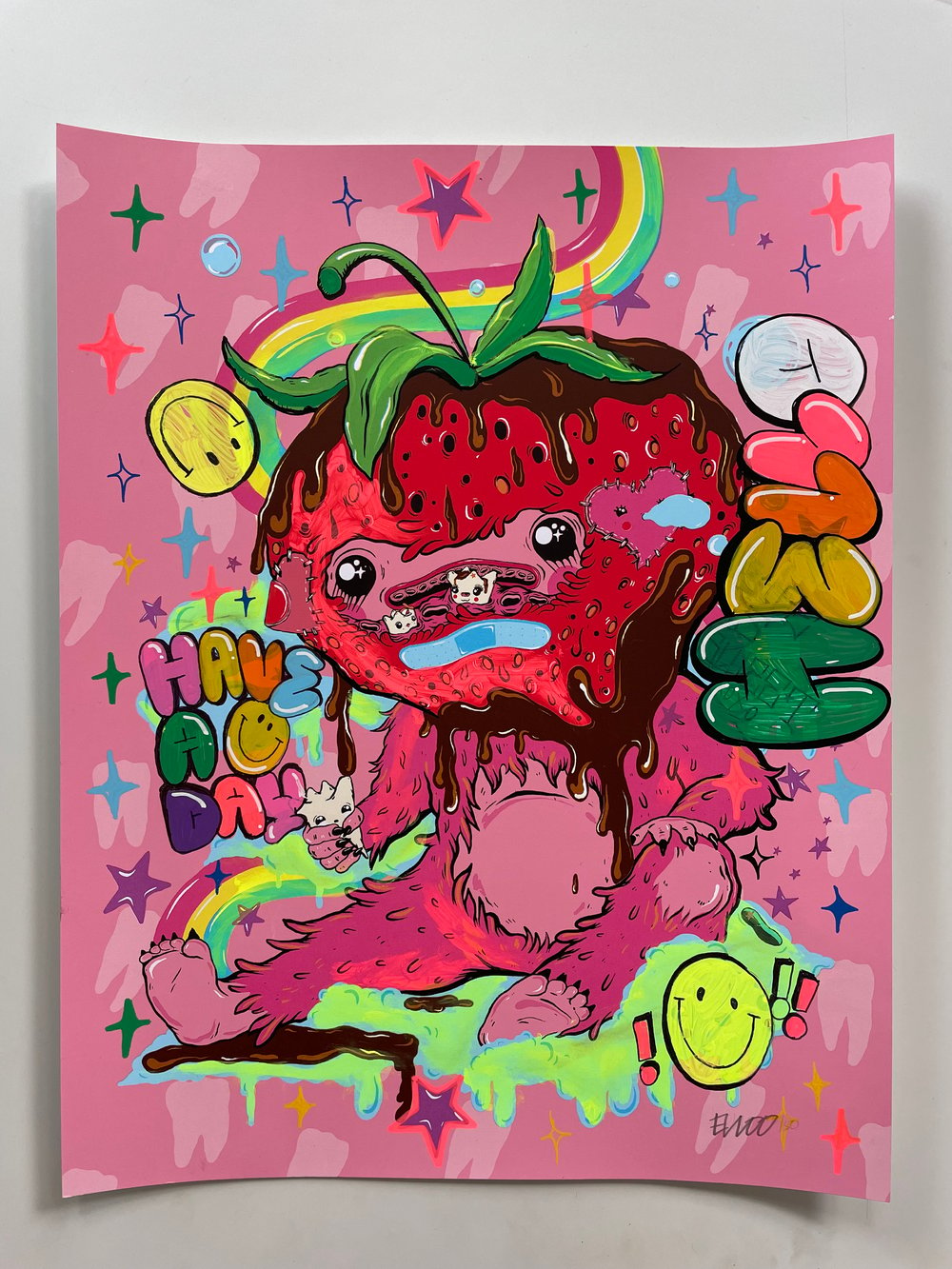 Embellished Strawberry Sweet Tooth Print