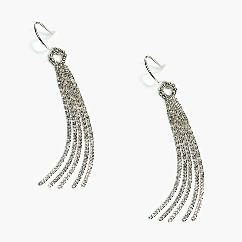 Image of Boucles d'oreilles chaines longues "Eris"