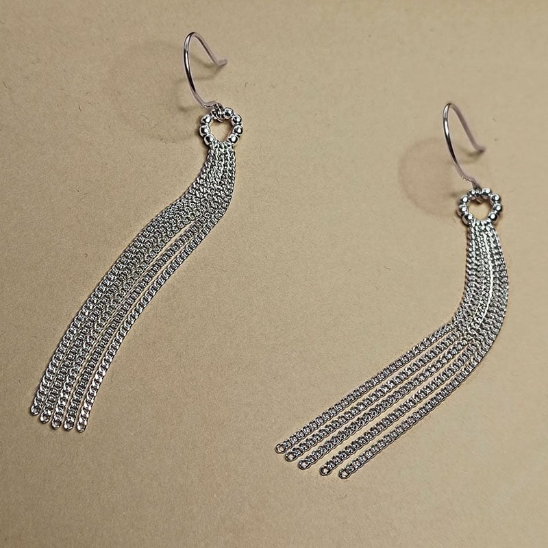Image of Boucles d'oreilles chaines longues "Eris"