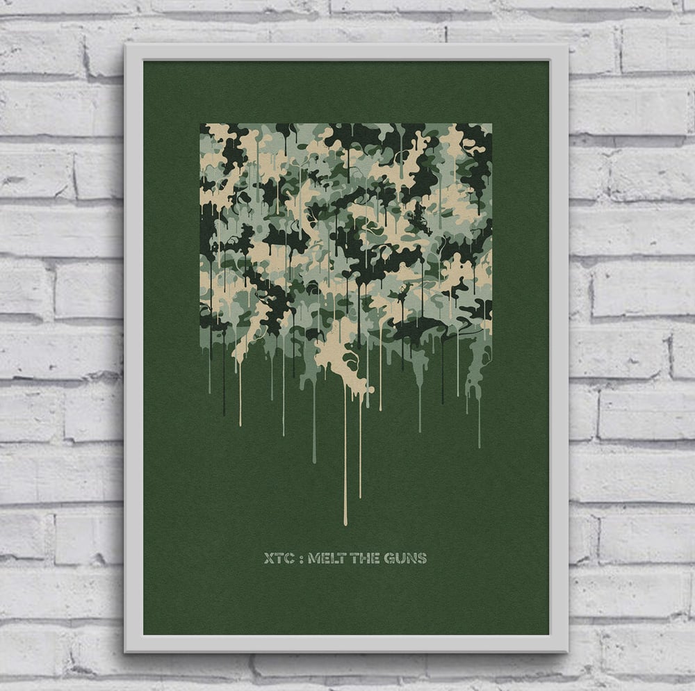 Image of XTC- MELT THE GUNS. Double sided print.