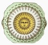 Sunshine plate with green border
