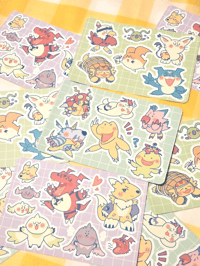 Image 1 of Digimon Vinyl Sticker Sheets