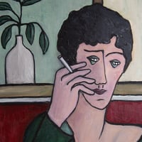 Image 2 of La dame en velour vert et son verre