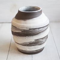 Image 1 of Rustic Earthy Vase with Natural Brush Work, Handcrafted Minimalist Pottery, Made in USA