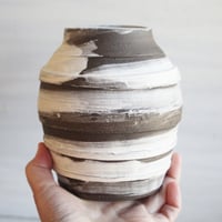 Image 3 of Rustic Earthy Vase with Natural Brush Work, Handcrafted Minimalist Pottery, Made in USA
