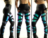 Image 2 of HIGH WAISTED MERMAID RIVET LEGGINGS (SMALL ONLY)