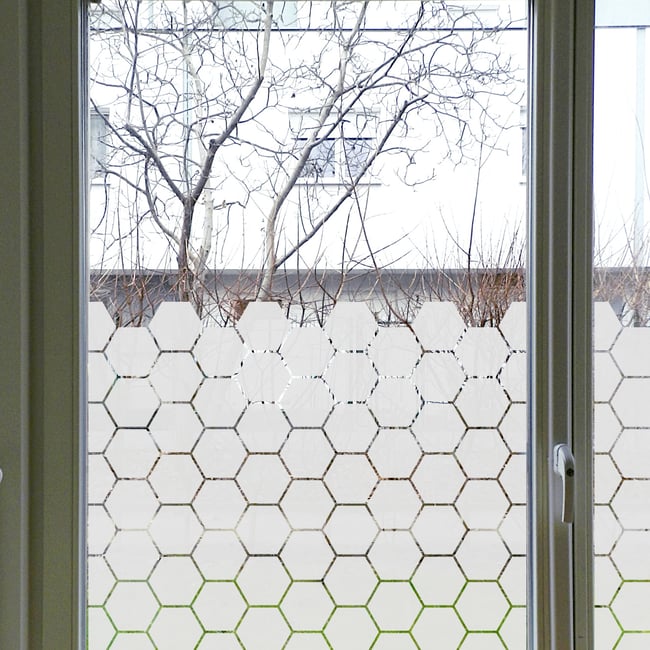 Sichtschutz Folie Bienenwabe, Fensterfolie Sechseck, Blickschutz