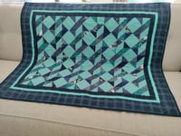 Image 4 of Navy & Sky Blue Quilt 