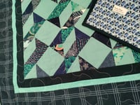 Image 3 of Navy & Sky Blue Quilt 