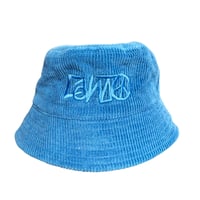 Caveman Script Bucket Hat - Corduroy Blue