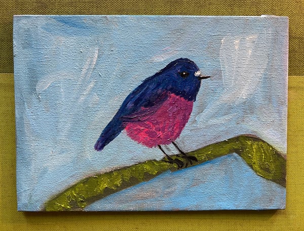 Image of Pink Robin - original oil painting
