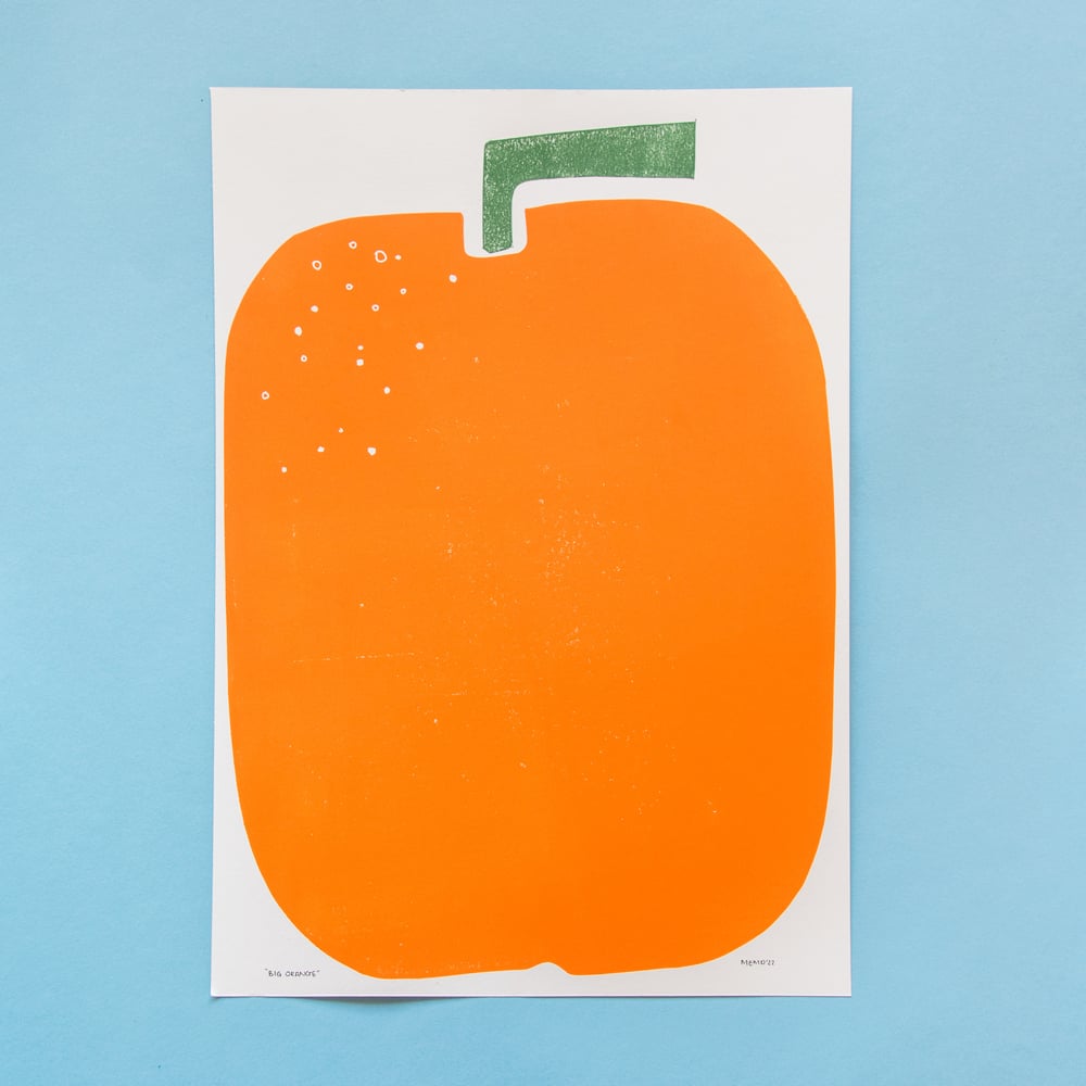 Image of Martha Duncan Studio 'Big Orange' A3 Linocut Print 