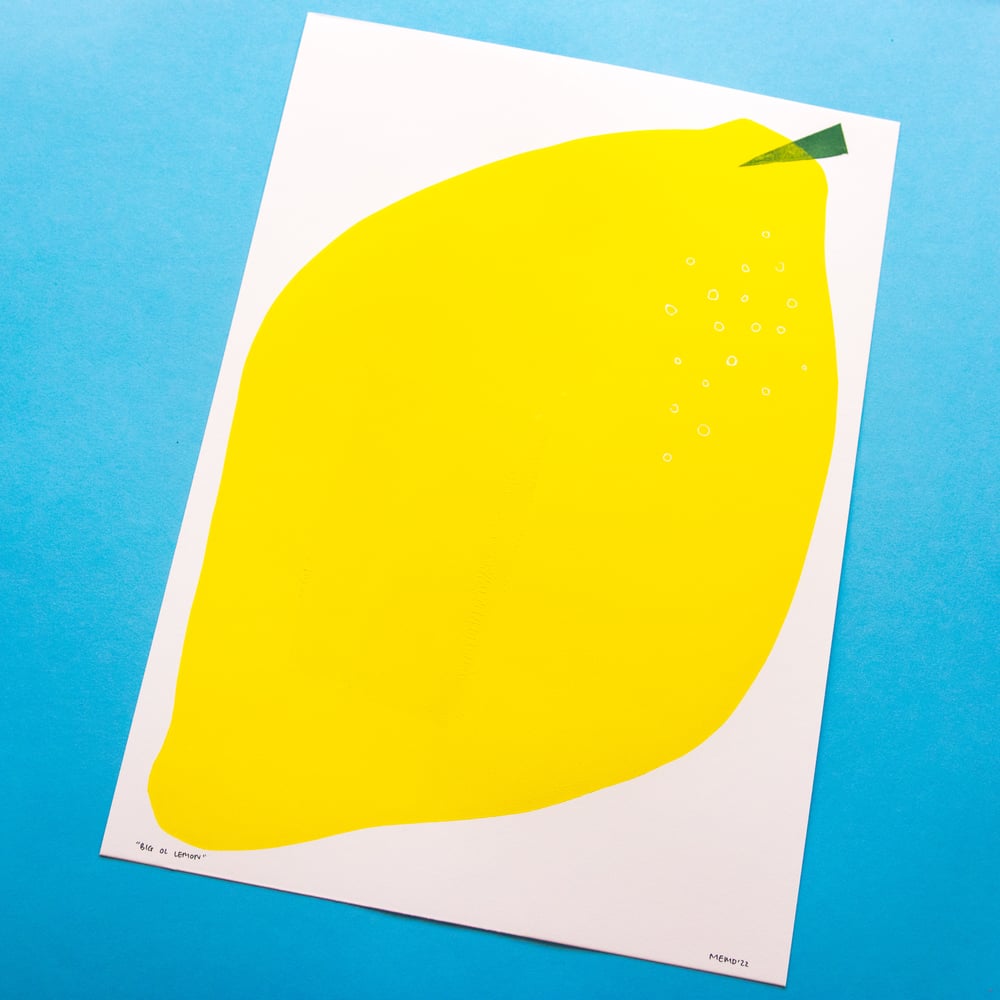 Image of Martha Duncan Studio 'Big Lemon' A3 Linocut Print